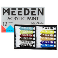 Набор акриловых красок Metallic 12x22 мл, MEEDEN
