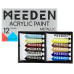 Набор акриловых красок Metallic 12x22 мл, MEEDEN