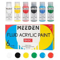 Набор жидких акриловых красок Fluid Basic 6x60 мл MEEDEN Набор жидких акриловых красок Fluid Basic 6x60 мл MEEDEN