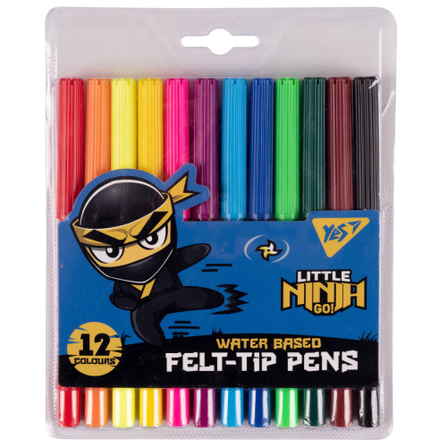 Набір фломастерів 12 кольорів, YES Ninja