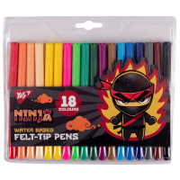 Набор фломастеров 18 цветов, YES Ninja