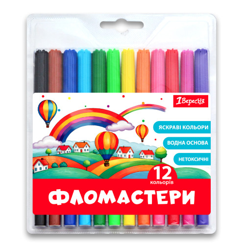 Набір фломастерів 12 кольорів, 1Вересня
