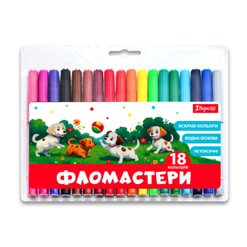 Набір фломастерів 18 кольорів, 1Вересня