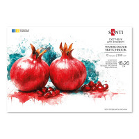 Скетчбук з акварельним папером B5, 18x26 см, 12 аркушів, склейка, 200 г/м², SANTI