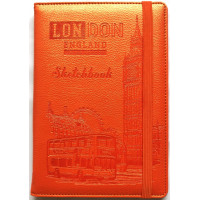 Скетчбук A5, 100 аркушів, білий папір 100 г/м², чисті аркуші, обкладинка зі шкірзаму (6923749733210)