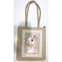 М'яка сумка з ручками 1059-BG бежева, полієстр, 29х33х3 см (6941078773066)