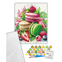 Картина по номерам Ягодный десерт «Макаруны» 40х50 см, 12048-AC Картина по номерам Ягодный десерт «Макаруны» 40х50 см, 12048-AC