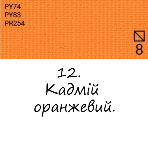 Олійна фарба 12 Кадмій оранжевий, Renesans For Art 140 мл