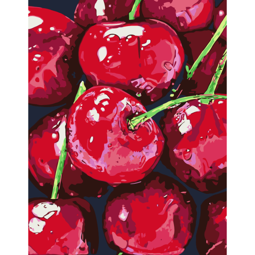 Картина по номерам Натюрморт. Вишни 35x45см в коробке ROSA START