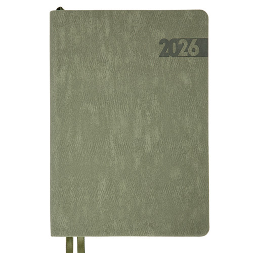 Деловой ежедневник датированный 2026 Leo Planner Boss А5 368 стр. мягкий хаки
