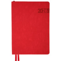Деловой ежедневник датированный 2026 Leo Planner Boss А5 368 стр. мягкий красный