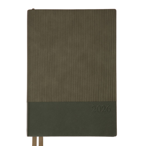 Діловий щоденник датований 2026 Leo Planner Velvet А5 368 стор. м’який темно-зелений