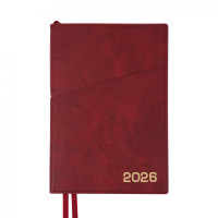 Діловий щоденник датований 2026 Leo Planner Credo А5 368 стор. інтегральний бордовий