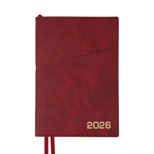 Діловий щоденник датований 2026 Leo Planner Credo А5 368 стор. інтегральний бордовий
