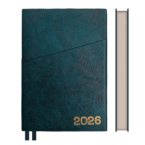 Діловий щоденник датований 2026 Leo Planner Credo А5 368 стор. інтегральний синьо-ізумрудний