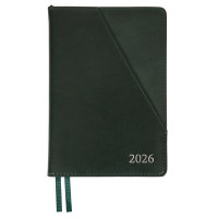 Деловой ежедневник датированный 2026 Leo Planner Whisky А5 368 стр. твердый темно-зеленый