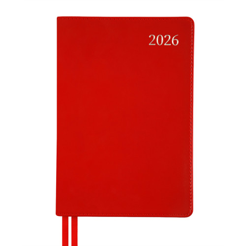 Деловой ежедневник датированный 2026 Leo Planner Aldento А5 368 стр. интегральный красный