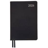 Діловий щоденник датований 2026 Leo Planner Aldento А5 368 стор. інтегральний чорний