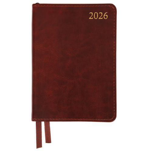Діловий щоденник датований 2026 Leo Planner Aldento А6 352 стор. твердий коричневий