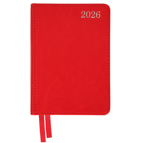 Діловий щоденник датований 2026 Leo Planner City А6 352 стор. твердий червоний