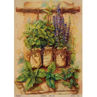 Декупажная карта на крафт бумаге 29,7x42 см, Ботаника Крафт, №0012