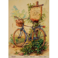 Декупажная карта на крафт бумаге 21x29,7см, Ботаника Винтаж, №0001