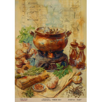 Декупажная карта на крафт бумаге 21x29,7см, Ботаника Винтаж, №0014