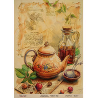 Декупажна карта на крафт-папері 21x29,7 см, Заварник з медом, №0021