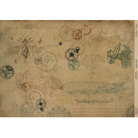 Декупажна карта на крафт-папері 29,7x42 см, Scienze antiche, №0040