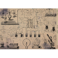 Декупажная карта на крафт бумаге 29,7x42 см, Scienze antiche, №0043