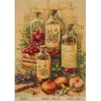 Декупажная карта на крафт бумаге 21x29,7см, Ботаника Винтаж, №0032