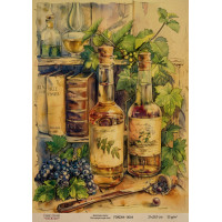 Декупажная карта на крафт бумаге 21x29,7см, Ботаника Винтаж, №0034