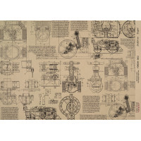 Декупажна карта на крафт-папері 21x29,7 см, Scienze antiche, №0052