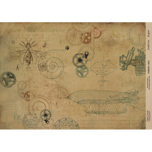 Декупажная карта на крафт бумаге 21x29,7см, Scienze antiche, №0055
