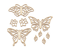 Заготовка для вітражного живопису Яскраві метелики, №02