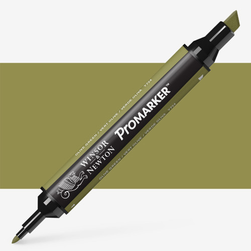 Двухсторонний спиртовой маркер Y724 Зелёный оливковый, Promarker Winsor Newton