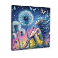 Картина по номерам с алмазной мозаикой SANTI Девушка и одуванчики, 40x40см Картина по номерам с алмазной мозаикой SANTI Девушка и одуванчики, 40x40см