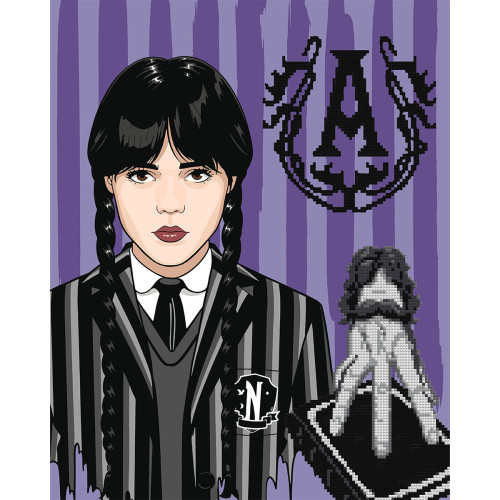 Картина по номерам с алмазной мозаикой SANTI Wednesday Gothic duo 40х50 см