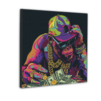 Картина по номерам с неоновыми красками SANTI Деньги и стиль, 40x40см Картина по номерам с неоновыми красками SANTI Деньги и стиль, 40x40см