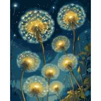 Картина за номерами з LED підсвіткою SANTI Сяючі кульбаби, 40x50см