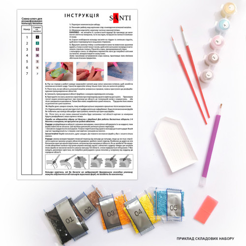 Картина за номерами з алмазною мозаїкою SANTI Казка на ніч, 40x40см Картина за номерами з алмазною мозаїкою SANTI Казка на ніч, 40x40см