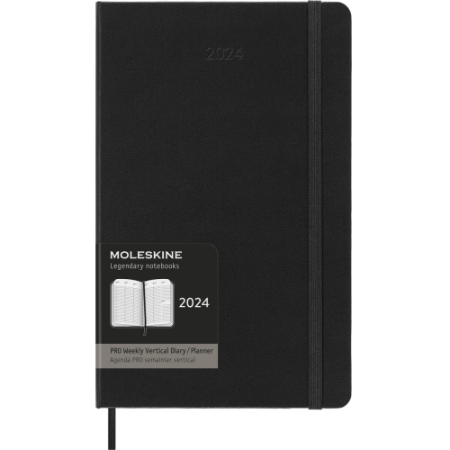 Щотижневик Moleskine 2024 PRO Вертикальний середній / Чорний (8056598856590)