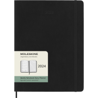 Еженедельник Moleskine 2024 большой / Черный Мягкий (8056598856781)
