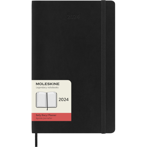 Ежедневник Moleskine 2024 средний / Черный Мягкий (8056598856514)