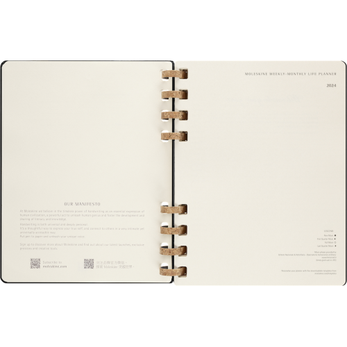 Еженедельник Moleskine 2024 Spiral большой / Черный (8056598856330) Еженедельник Moleskine 2024 Spiral большой / Черный (8056598856330)