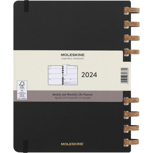 Еженедельник Moleskine 2024 Spiral большой / Черный (8056598856330) Еженедельник Moleskine 2024 Spiral большой / Черный (8056598856330)