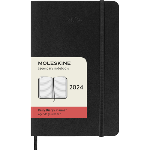Ежедневник Moleskine 2024 карманный / Черный Мягкий (8056598856576)