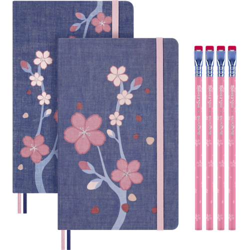 Коллекционный набор Moleskine Sakura (Записная книжка Линейка + Записная книжка Нелиновая + Набор карандашей Kaweco) (8056999276249)