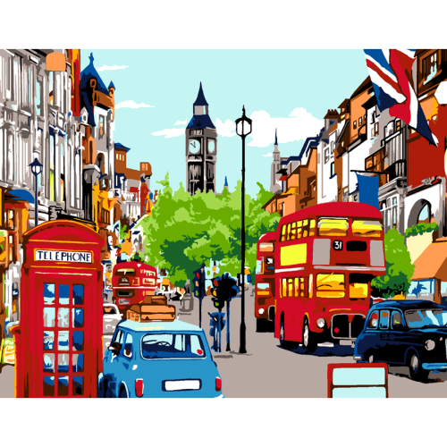 Картина за номерами London Street 35x45 см у коробці ROSA START