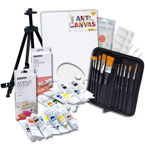 Набір для малювання з мольбертом, художній, акрил та олія ARTONE-hobi-Art